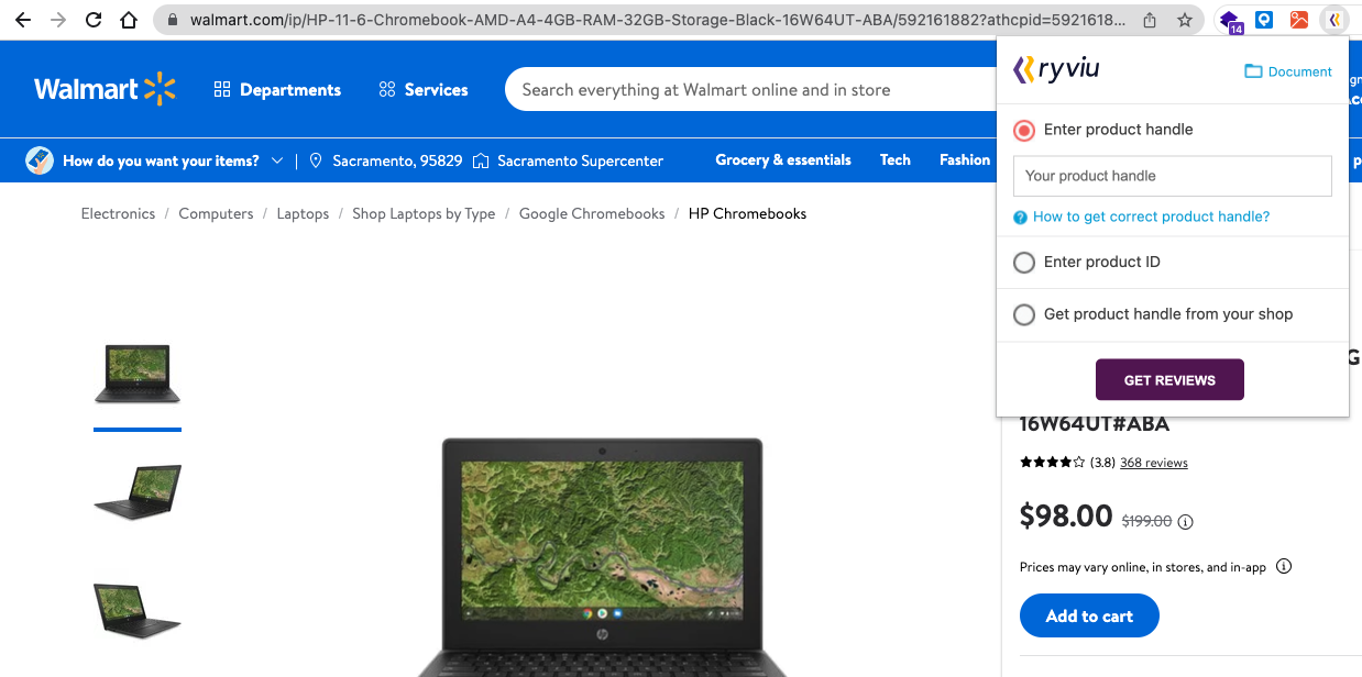 Import Walmart reviews
