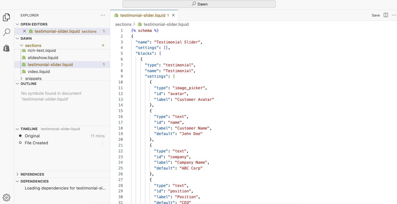 testimonials slider section in shopify 3